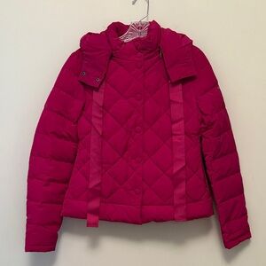 NWT Armani Jeans Quilted Down Magenta Puffer Jacket